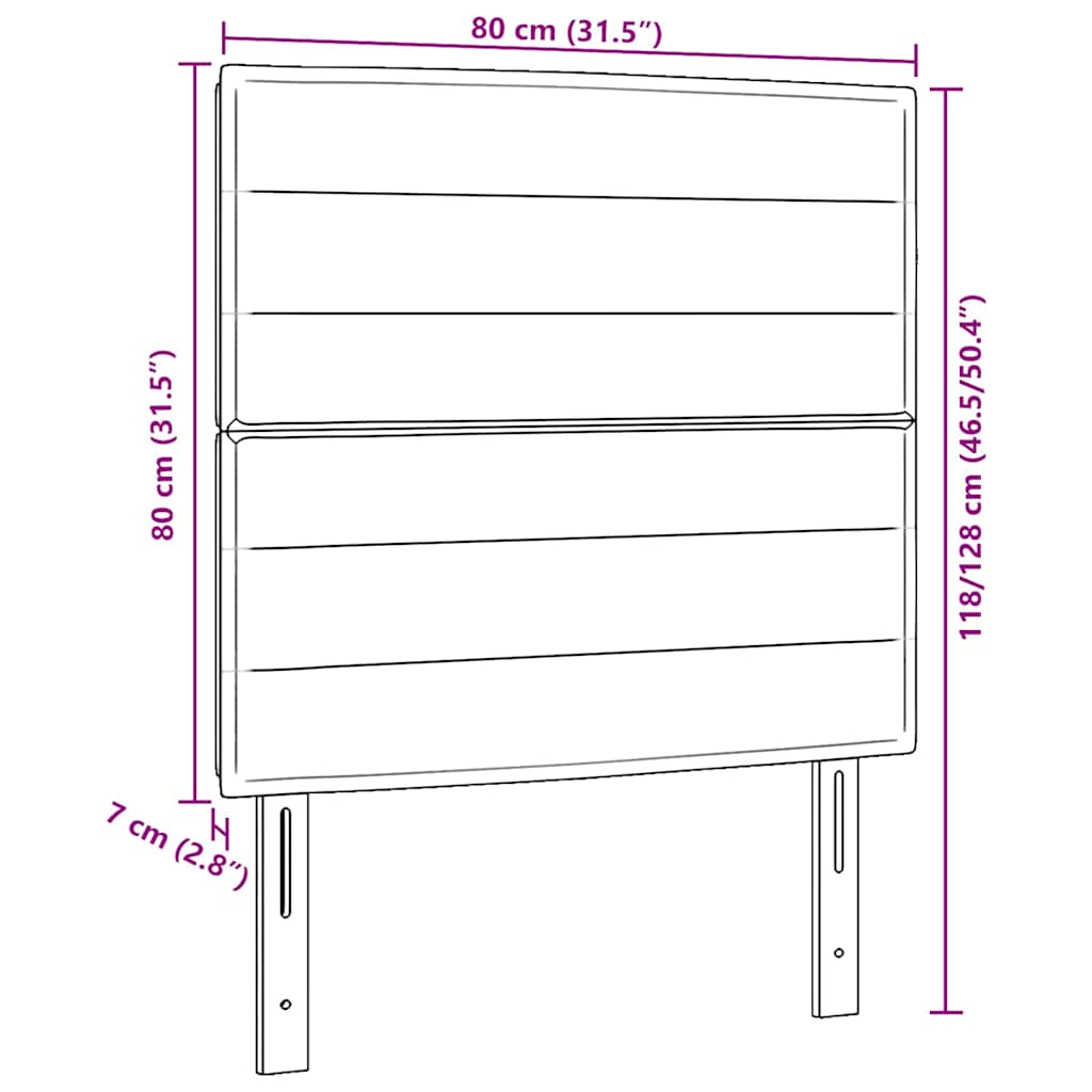 Headboard Other with Headboard Dark brown 80 cm Fabric